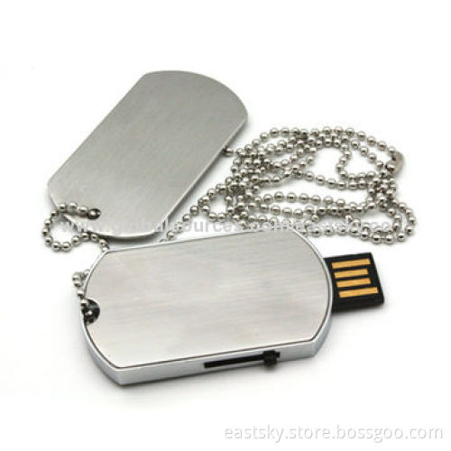 Dog Tag Style USB Flash Drive, COB Wafer, Fashionable, with Plug-and-play Function, Capacity of 64MB